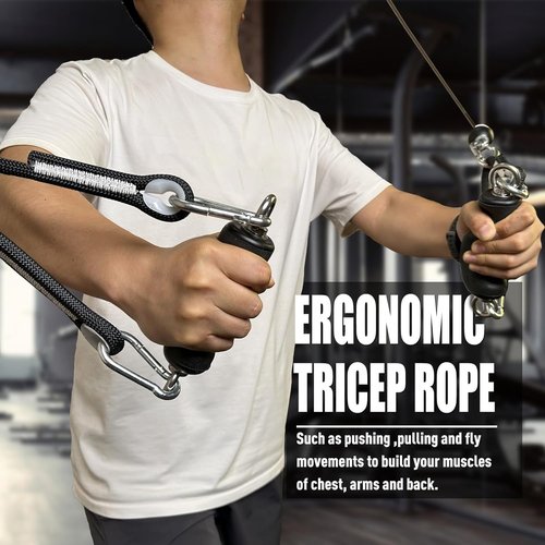 KORIKAHM Cable Machine Attachment - Ergonomic Gym Handles for LAT & Tricep Workouts | Home Gym Essential