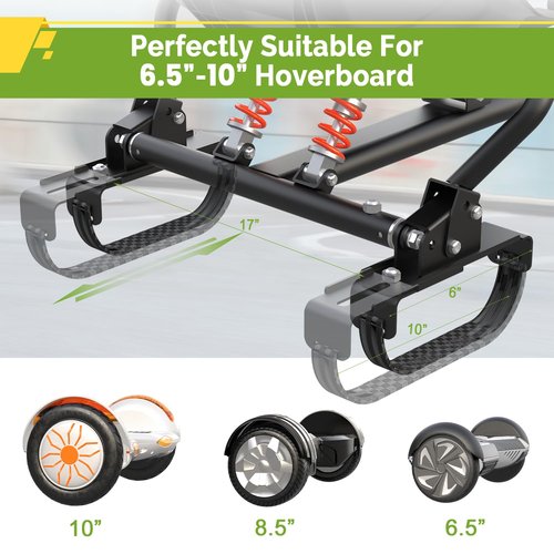 NoctiView Hoverboard Attachment, with Dual Rear Shock Absorption and Bigger Seat, Hoverboard Seat Attachment Accessory for 6" to 10" Hoverboard, Adjustable Frame Length & 6.3in Off-Road Rubber Wheel