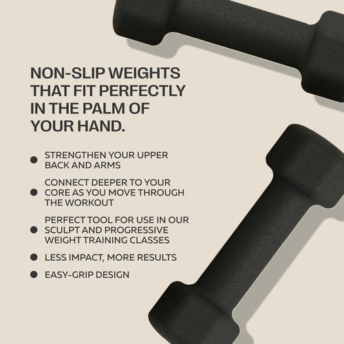 Pvolve 2lb Lightweight Neoprene Coated Dumbbell Set - Home Gym Fitness Equipment Designed For Comfart And To Fit Perfectly in the Palm of Your Hand