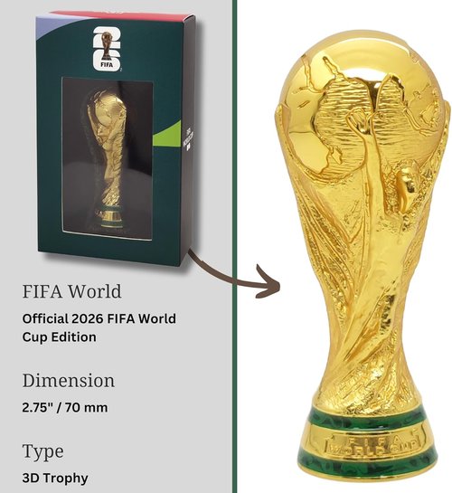 2026 FIFA World Cup Trophy | Premium 2.75 Inch 3D Collector’s Item - Durable Zinc Alloy for Desk Display