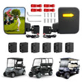 Omgro Golf Cart Side View Mirrors, Golf Cart Mirrors with Turn Signal Light, No Drilling Foldable Golf Cart Side Mirrors Compatible with Ezgo Yamaha ICON Club Car (3 Size Clips)