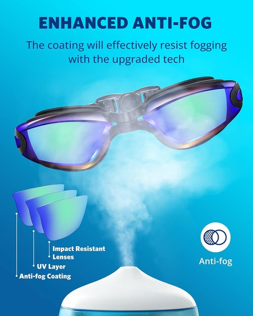Aegend Swim Goggles - No Leak Design for Adults & Youth | Full Protection & Comfort
