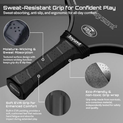 Joysent Pickleball Paddles Set, USAPA Approved Carbon Fiber Pickleball Set of 2 with Pickleball Rackets and Indoor Outdoor Pickle Balls, Beginner Pickleball Paddle for Adults Men Women, JT-1