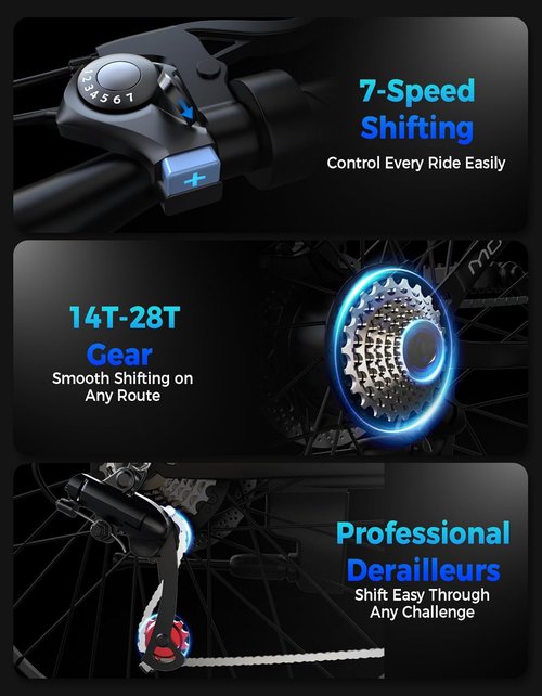 Misodo Electric Bike | 1500W Peak Mountain Ebike with 25 MPH Speed & 65 Miles Range - 26" Removable Battery