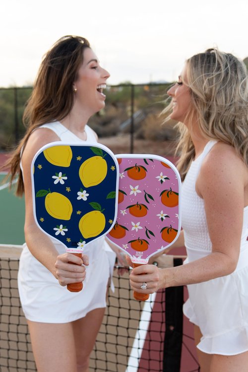 Let’s Rally Fiberglass Pickleball Paddle (Orange Blossom) – USAPA Approved Pickleball Racket for Women, Cute Design for Indoor & Outdoor Play