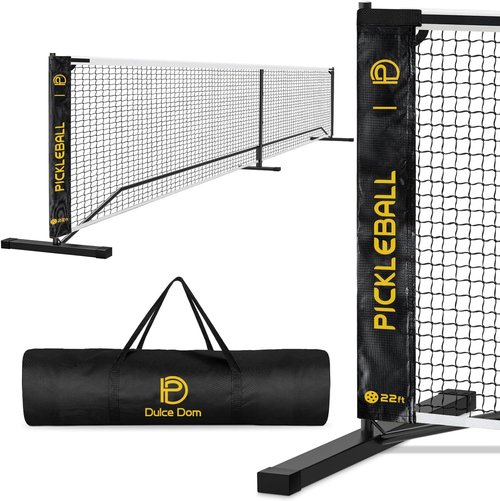 DULCE DOM Pickleball Nets Portable Outdoor, 22 FT Pickleball Net USAPA Regulation Size, Pickle Ball Game Net System with Carrying Bag for Driveway Backyards