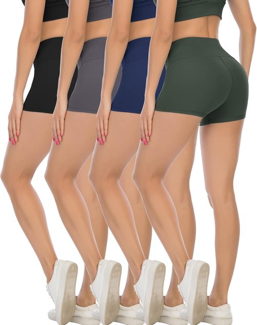 CHRLEISURE High Waisted Biker Shorts - Soft Spandex Yoga Shorts for Women | Comfortable Fit
