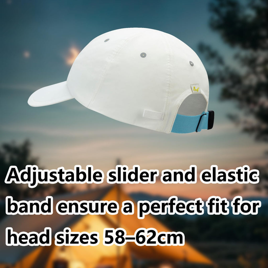 Ultra-Lightweight & Breathable UPF 50+ Baseball Cap, Classic Performance Sun Protection for Golf, Tennis, Travel & Daily Wear(White)