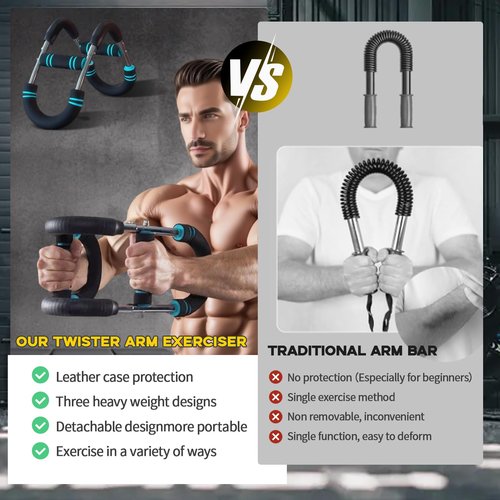 Twister Arm Trainer - Adjustable 60-110lb Resistance Chest & Arm Exerciser, Portable Home Gym Equipment for Upper Body Strength Training, Men & Women