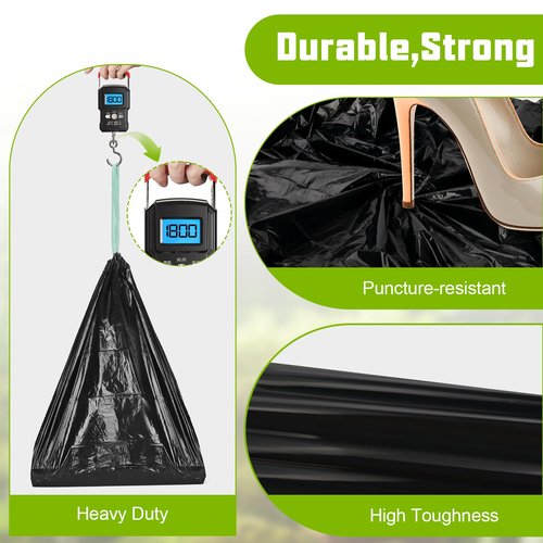 Sckee 50 Pack Heavy-Duty Waste Liners, Leak-Proof Potty Bags with Drawstring, Portable Toilet Buckets Bags for Hiking, Car Travel, Truck, RV, Boating, Road Trips & Outdoor Use (8 Gallon)