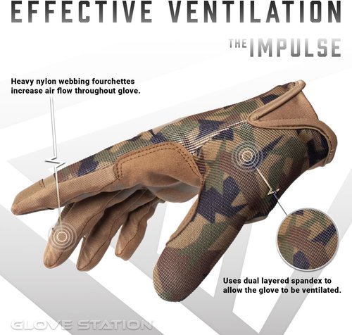 Glove Station Impulse 1.0 Touchscreen Gloves for Men - Suede Leather & Spandex for Motorcycle, Airsoft, Work