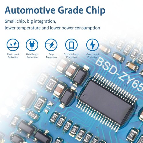 Bisida 13S BMS 48V 30A Li-ion PCB Protection Board with Balance Wire and NTC, Ten Functional protections, Split Ports, for Lithium-ion Battery Pack (13S 48V 30A)