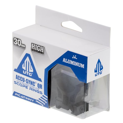 UTG ACCU-SYNC QR 30mm High Profile Scope Rings, Picatinny, Black