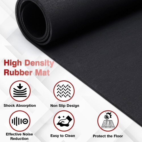 Eco-Friendly Treadmill Mat by [Brand Name] - Durable 100% Recycled Rubber for Hardwood Floors | Non-Slip Home Gym Flooring