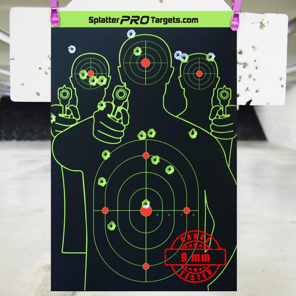 Splatter Targets - 12x18 Fully Reactive Shooting Targets | Instant Hit Visibility with Bright Splatter