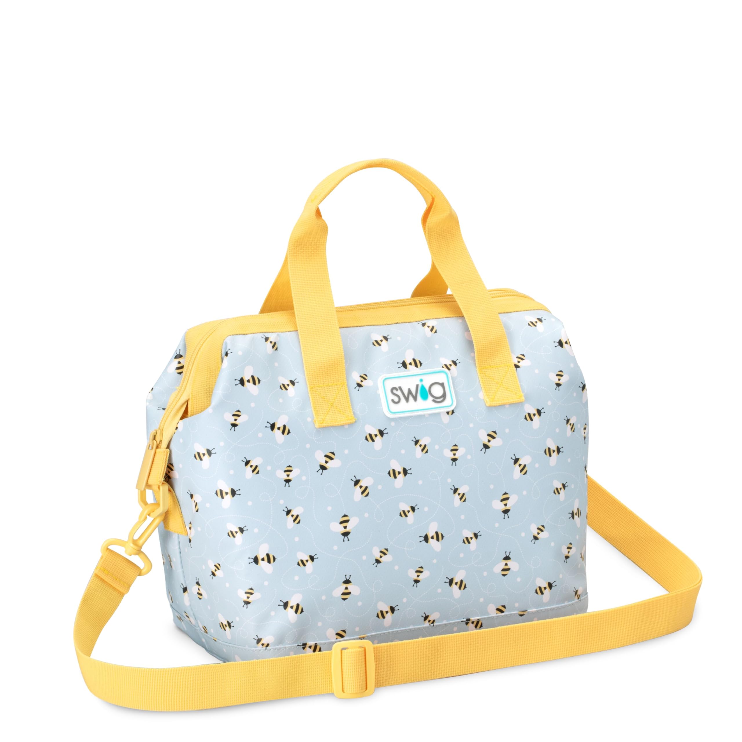 Swig Life Packi 12 Cooler Bag, Heavy-Duty, Lightweight, Insulated Cooler or Large Lunch Bag with Handle, External Pocket, & Shoulder Strap (Busy Bee)