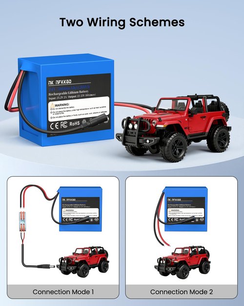 24V 5Ah Rechargeable Lithium Replacement Batteries & Battery Chargers with Battery Charger and Cable Connector for DIY Projects