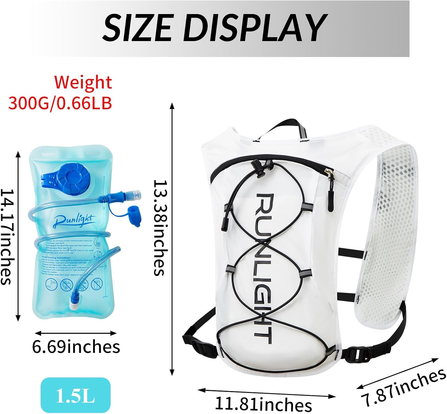 Skiennix Running Vest - Lightweight Hydration Backpack with 1.5L Water Bladder | Ideal for Hiking, Cycling, and Marathons