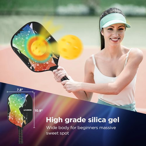 WILDKEN Pickleball Paddles Set of 2, 7.9oz Lightweight, USAPA Approved Fiberglass Paddles with 2 Pickleballs & 1 Bag