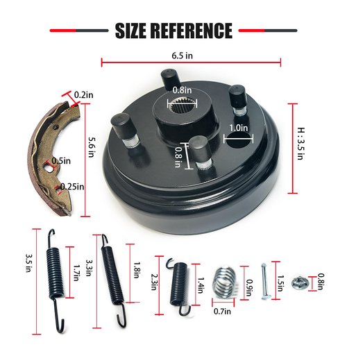 Golf Cart Brake Drums Kit with Brake Shoes & Springs Fit For 1996-up EZGO TXT Electric, Rear Brake Repair Kit for Driver Side & Passenger Side, 19186G1P 70794G01 70795G01 27944G01(38pcs)