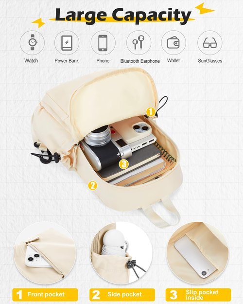 SEAFEW Sling Crossbody Bag for Men Women, Tactical Backpack Shoulder Daypack Mini Anti-Theft Motorcycle Chest Bags, Small One Strap Backpack for Casual Travel Hiking Outdoor Sports Off White