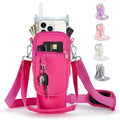 Linmaya Water Bottle Carrier Bag - Neoprene Cross-Body Bag for Stanley Cup 40/30oz with Phone Holder & Adjustable Straps
