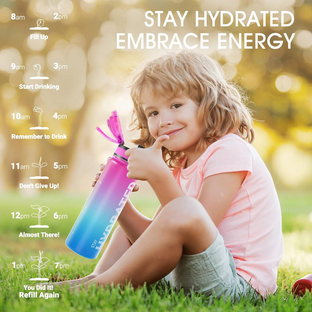 Sahara Sailor Water Bottle - Durable & Leakproof Tritan Bottle with Time Marker | 32/25/17oz for Gym & Travel