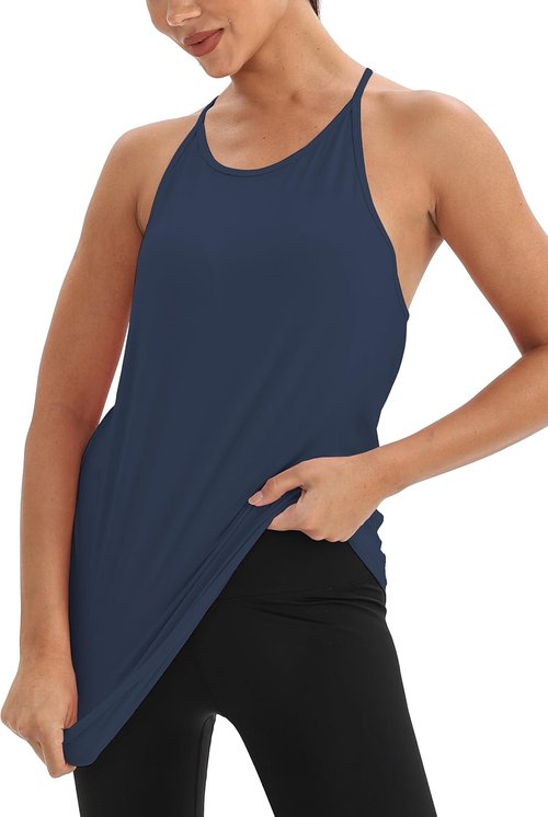 Mippo Women's Workout Tank Top - Racerback Design for Yoga & Gym | Open Back Athletic Shirt