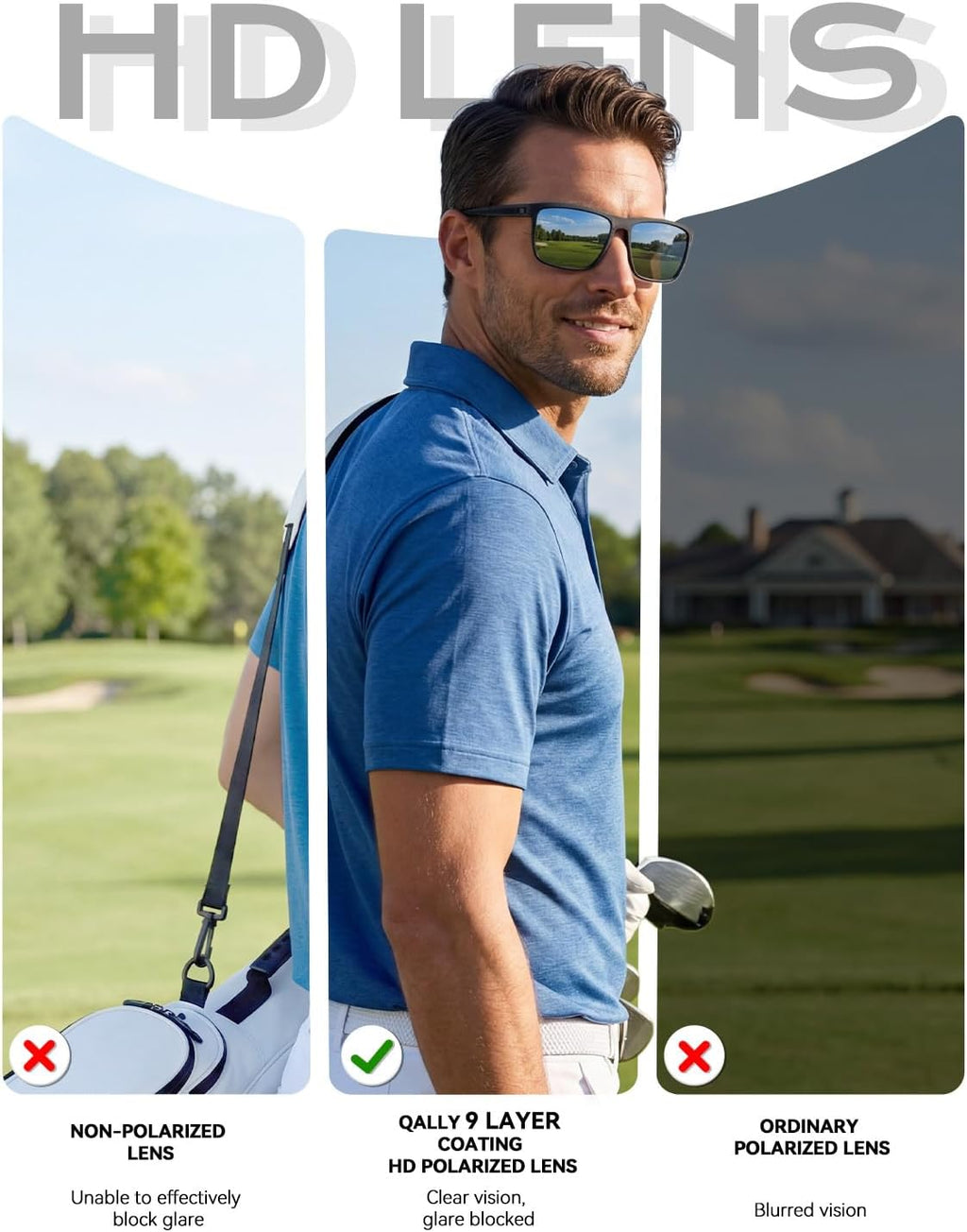 Polarized Sunglasses by [Brand Name] - Classic UV Protection for Men & Women | Perfect for Driving, Fishing, Golf (4 Pack)