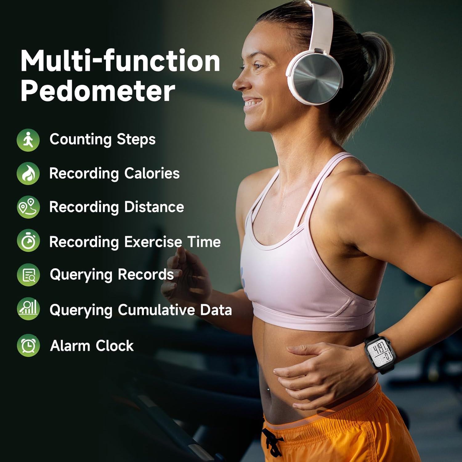 Skiennix Pedometer Watch - Multi-Function Step Counter for Accurate Walking Tracking | Ideal for Men, Women, Seniors