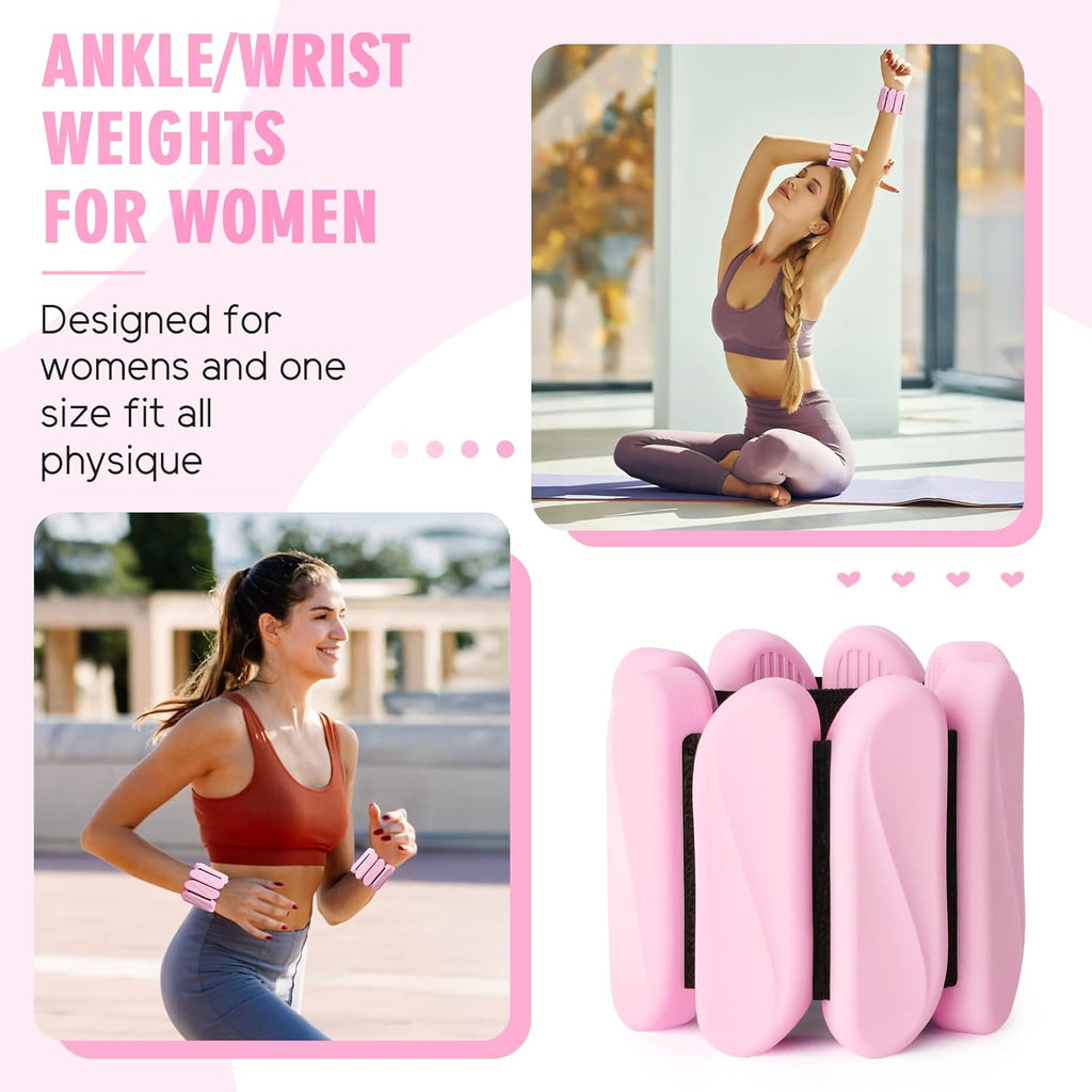 Skiennix Wrist Weights - Adjustable 2lb Wearable Arm & Ankle Weights for Walking, Yoga & Gym