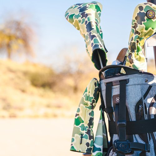 STICKIT Magnetic Fairway Woods and Hybrids Head Cover - Fatigue Camo | Premium Leather Golf Accessory with Industrial Magnetic for Easy Attachment | Fits Most Fairway Woods/Metals and Hybrids