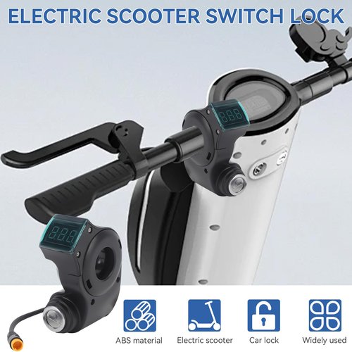 Electric Scooter Handlebar Switch Lock, 3 Pin Digital Battery Power Display Switch Lock with Keys Handlebar Control Lock for Kugoo G2 Pro Replacement