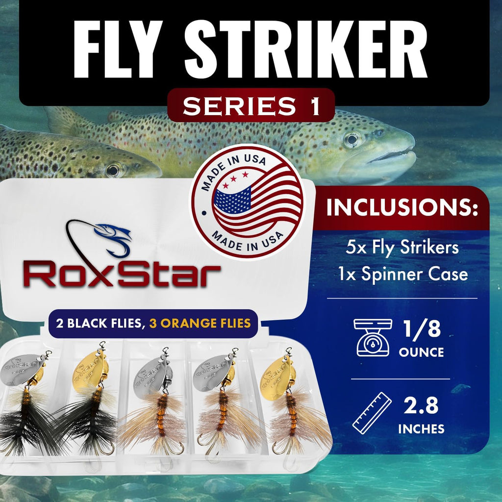RoxStar Fly Strikers | Versatile Fishing Spinner Proven to Out-Fish Any Spinner | Hand-Tied in The USA for Trout, Bass, Steelhead
