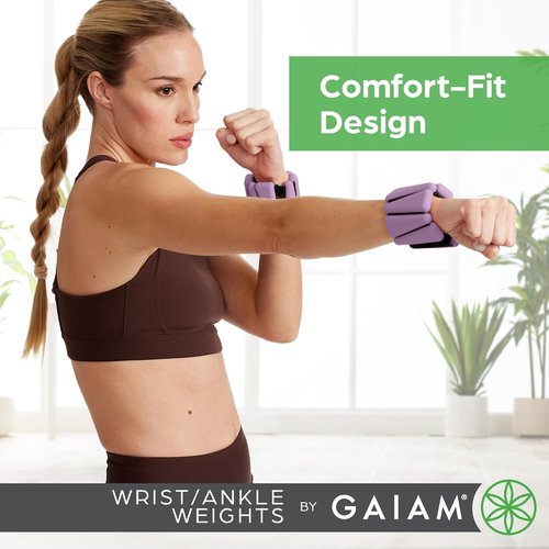 Gaiam Adjustable Wrist and Ankle Weights - Strengthen, Tone & Sculpt | Ideal for Yoga, Dance & Home Workouts