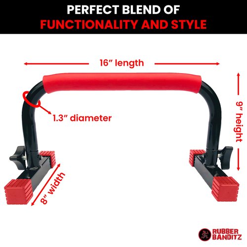 Rubberbanditz Parallettes Calisthenics Handles – Push Up Bars & Dip Bar Stand – Parallel Bars Dip Station for Strength Training – Pushup Handles Parallettes Bars for Home Gym Workouts