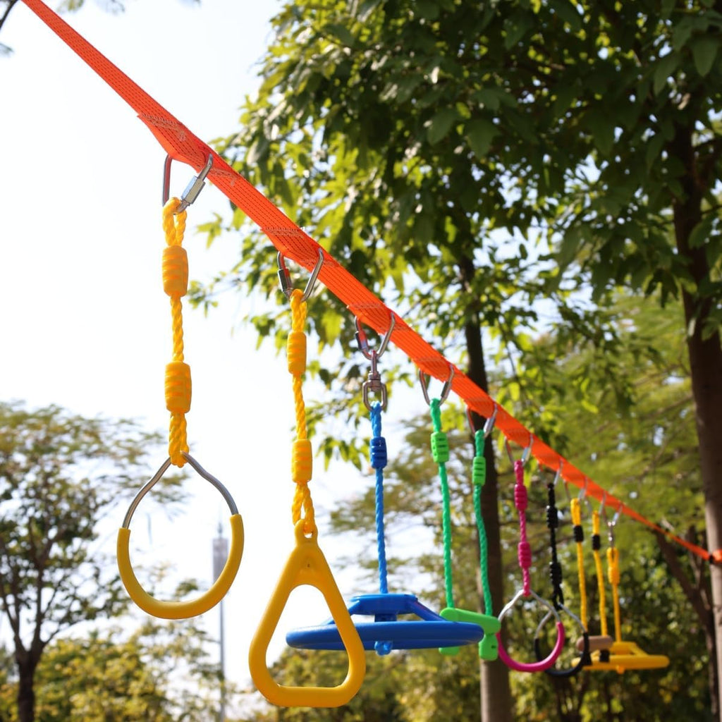 Skiennix Climbing Gymnastic Rings - Durable Ninja Obstacle Course for Kids' Outdoor Play