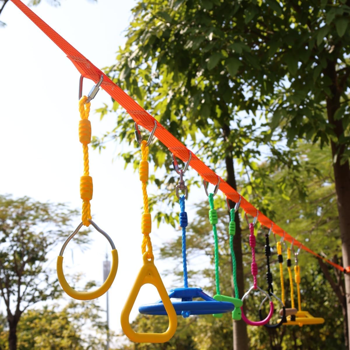 Skiennix Climbing Gymnastic Rings - Durable Ninja Obstacle Course for Kids' Outdoor Play