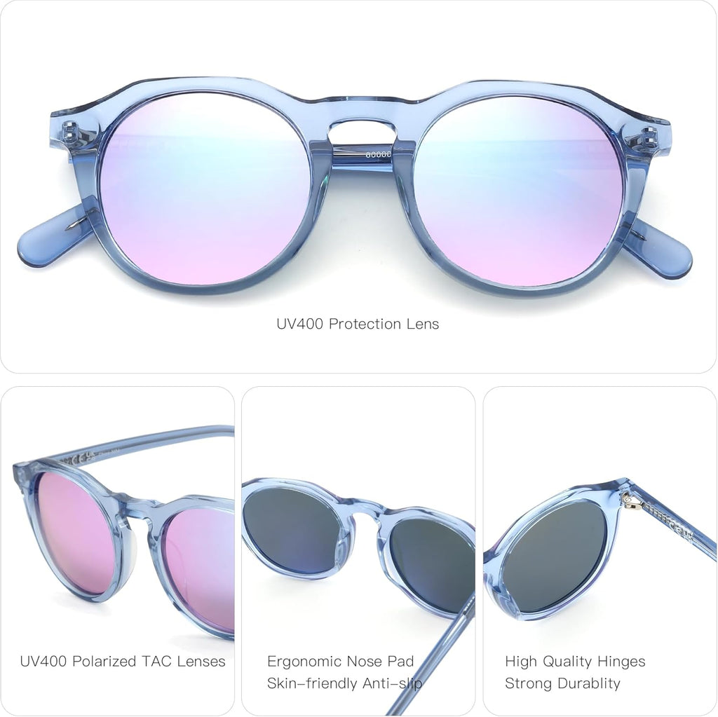 ZENOTTIC Vintage Round Polarized Sunglasses - UV400 Protection for Men & Women | Stylish & Durable