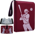 Trading Card Binder - 9-Pocket Baseball Design Album with 50 Removable Sleeves | Holds 900 Cards