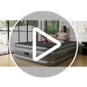 Blue Queen Air Mattress with Built-in Pump - 13 Inch Height, Leakproof, Portable for Home & Camping