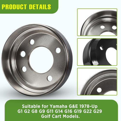 Golf Cart Brake Drum Hub Assembly, Suitable for Yamaha G&E 1978-Up G1 G2 G8 G9 G11 G14 G16 G19 G22 G29 Golf Cart, Replaces OEM# JU0-G6521-00-00.(2 Pack)
