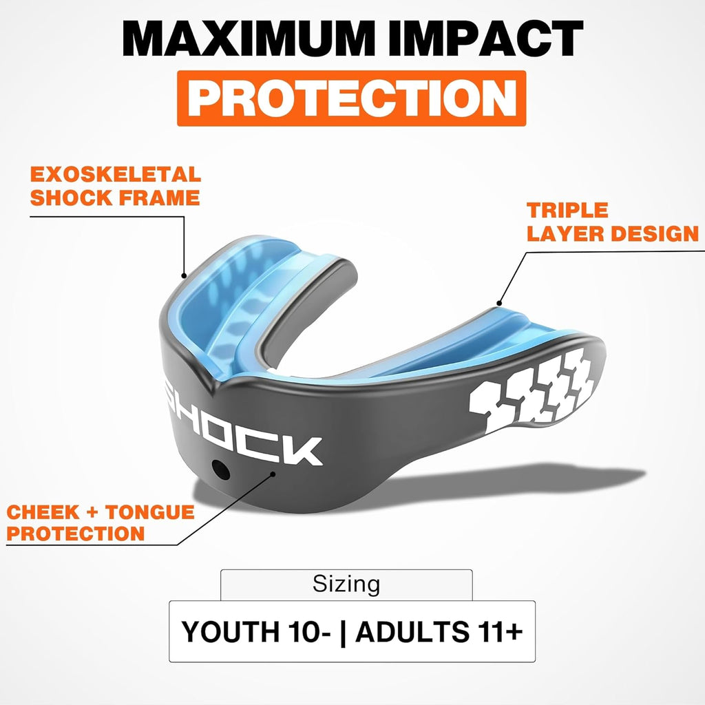 Shock Doctor Mouth Guard - Gel Max Heavy Duty Protection for Sports | Custom Fit for Adults & Youth