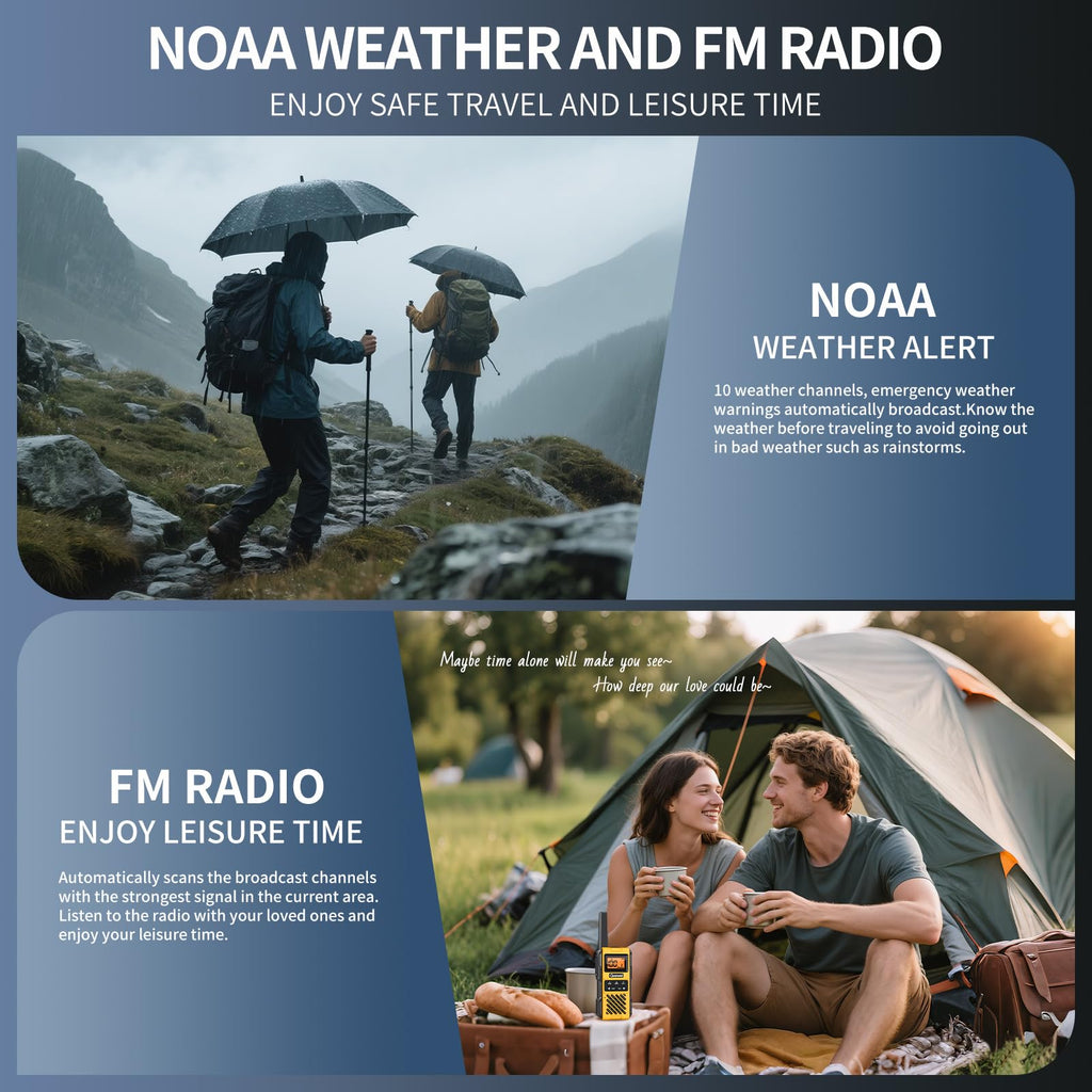 Gaswei G1pro+ IP67 Waterproof Walkie Talkies Long Range for Adults, Heavy Duty Two Way Radio with FM Radio,VOX,SOS & NOAA Weather Alerts,USB-C Rechargeable
