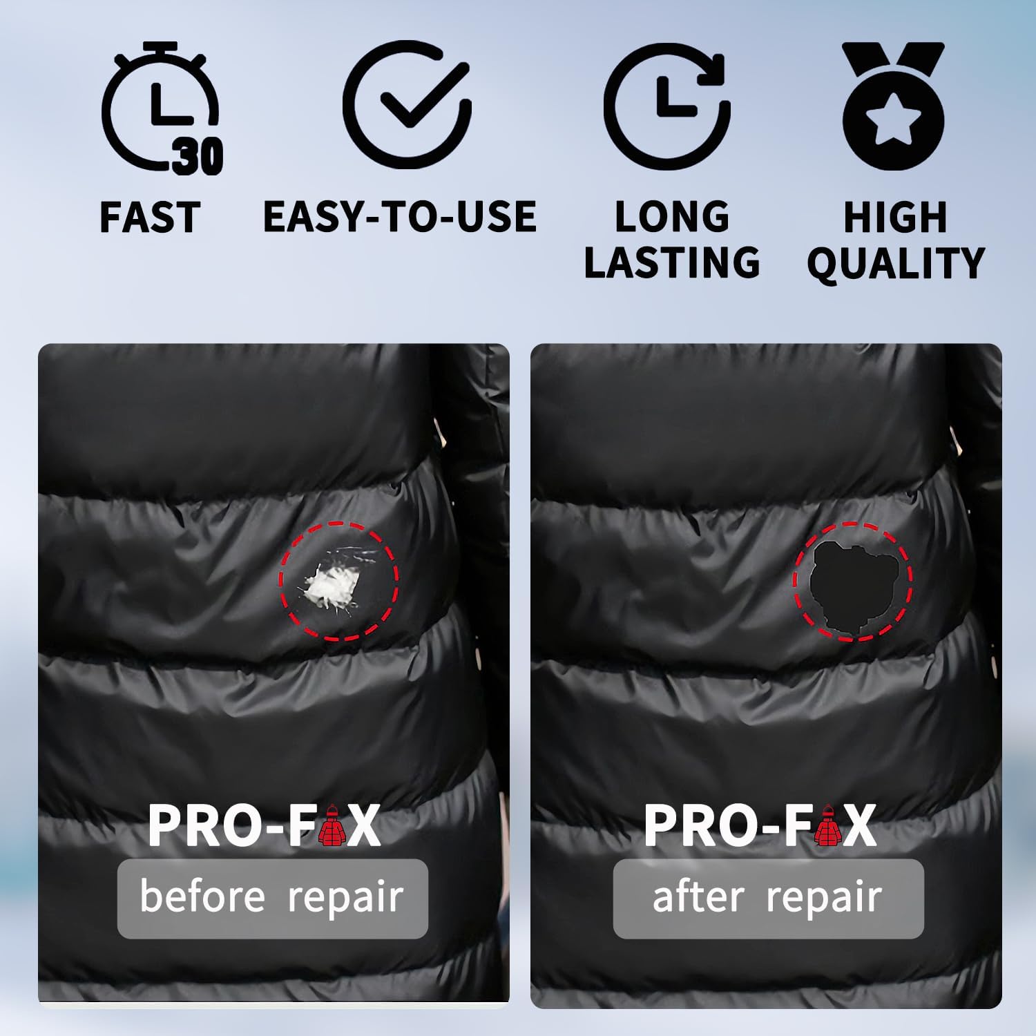 OSDAMCHEN Down Jacket Repair Patch Kit - Waterproof Self-Adhesive Nylon Patches for Puffer Jackets & Gear | 8 Sheets