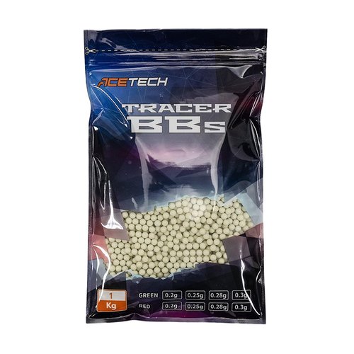 ACETECH 6mm Tracer BB 4000/5000 Count Glow in The Dark Precision Plastic Rounds for Airsoft (Green, 0.25g)