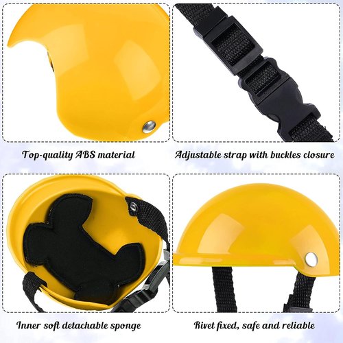 Frienda Dog Helmet & Goggles - UV Protection Sunglasses with 4-Inch Padded Helmet for Small Dogs | Yellow, Size S