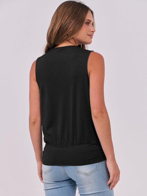 ANRABESS Women's V-Neck Tank Top - Sleeveless Wrap Blouse with Banded Hem | Perfect for Summer 2026