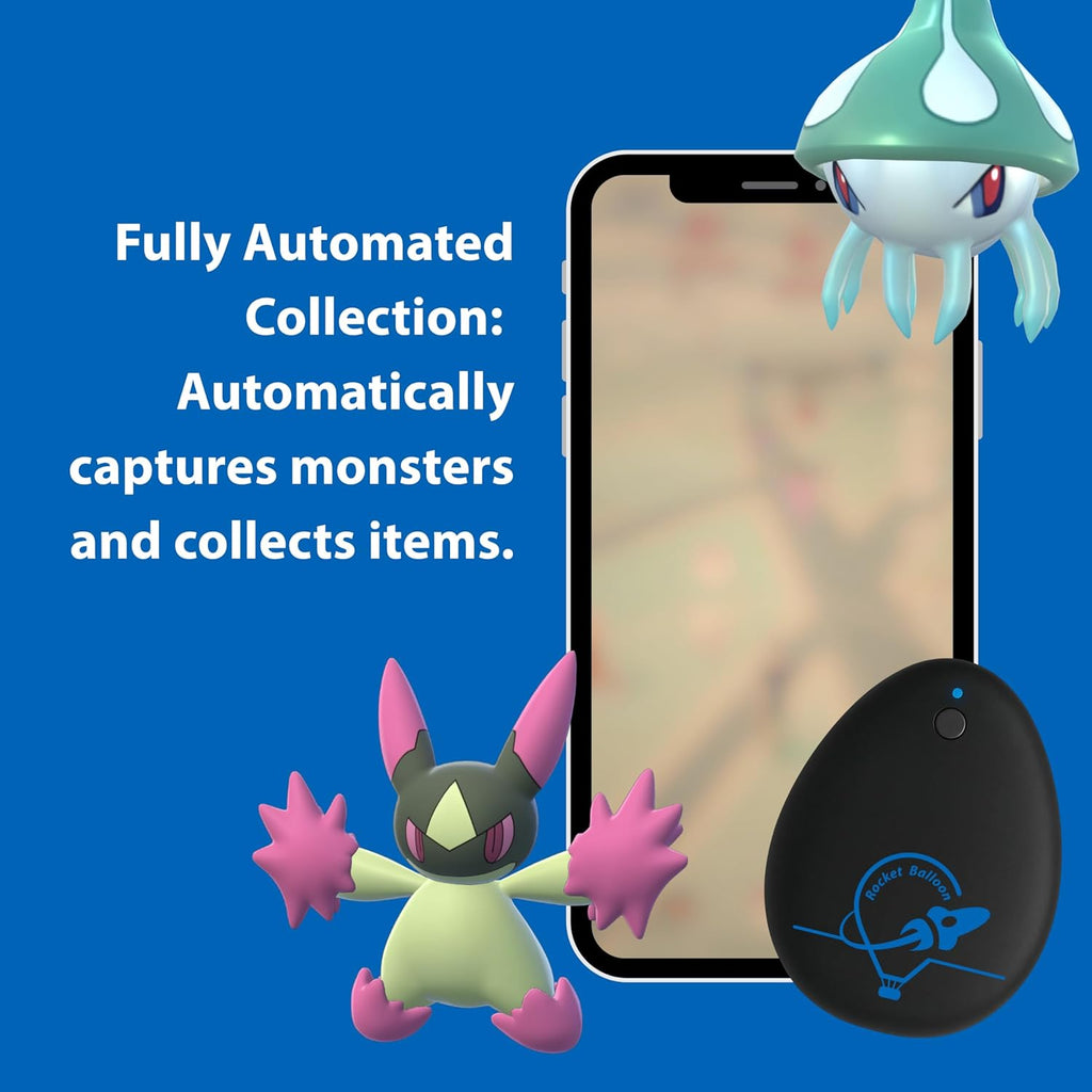 Rocket Balloon Auto Walking Device - Smart iOS Auto Catch & Item Collection | Route Continuation & Cooldown Protection
