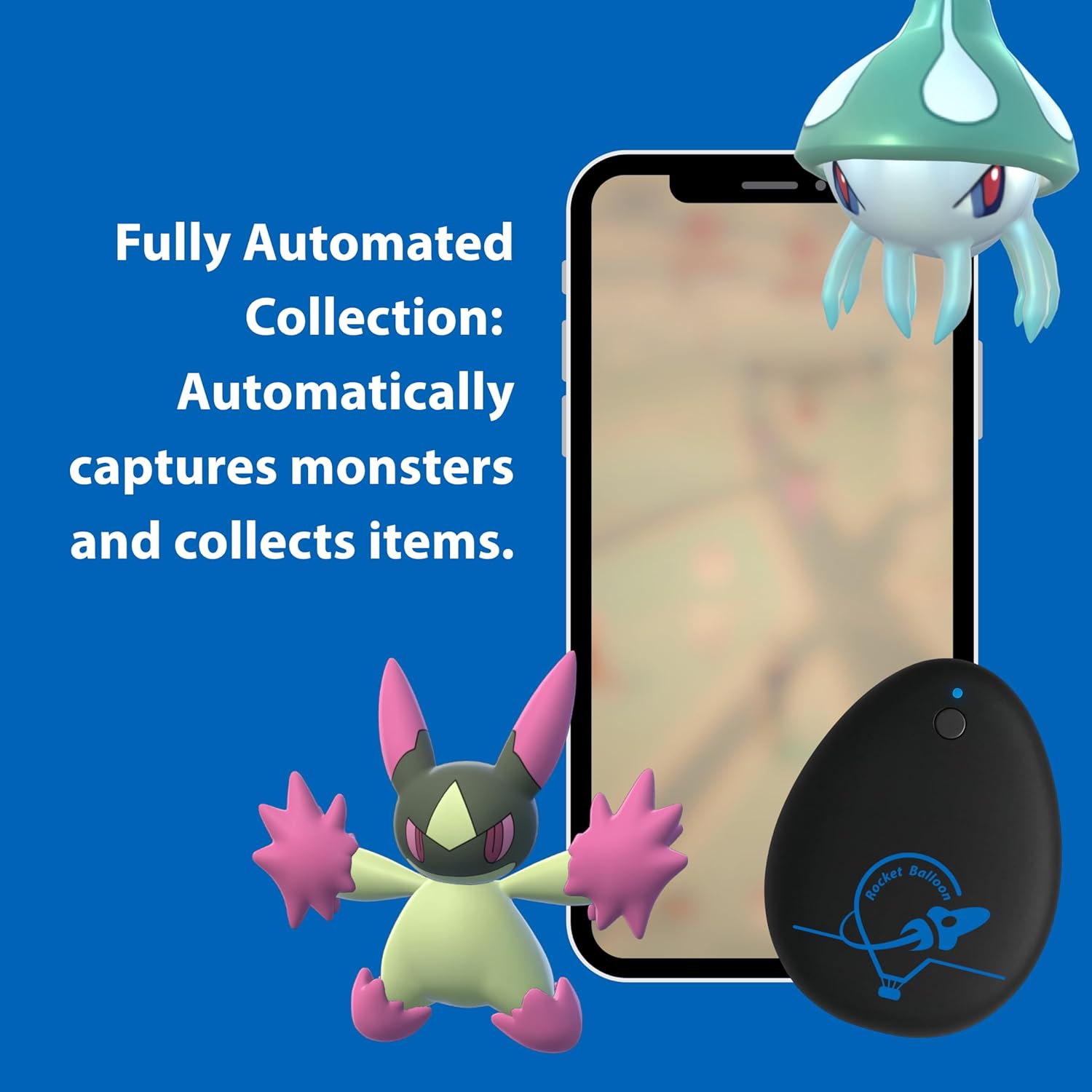 Rocket Balloon Auto Walking Device - Smart iOS Auto Catch & Item Collection | Route Continuation & Cooldown Protection
